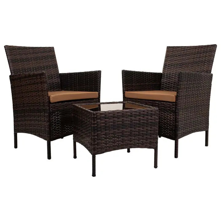 Set van tafel en 2 fauteuils