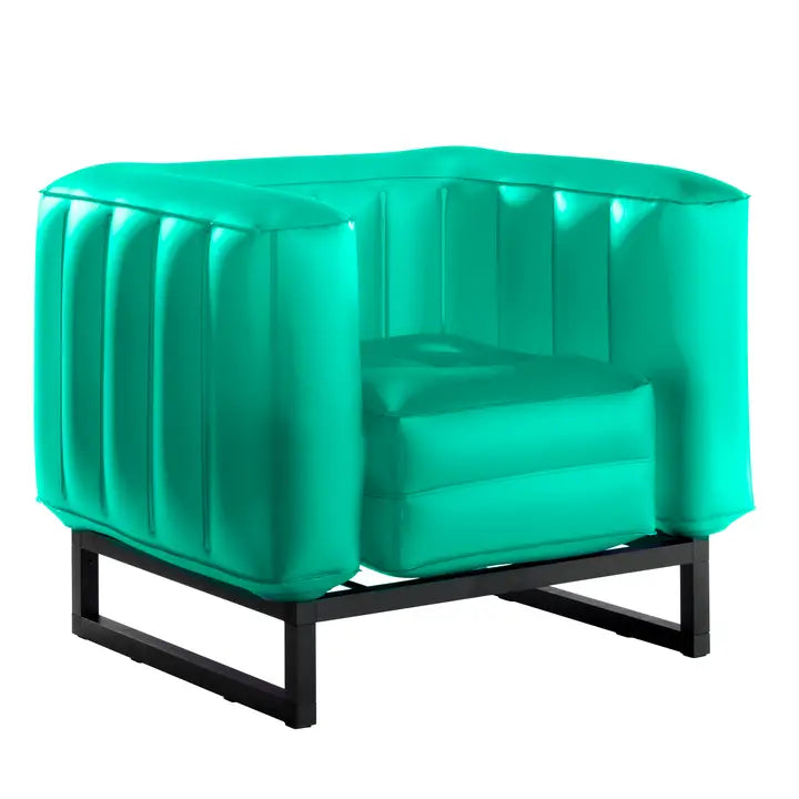 Bright Green Aluminum and Tpu Design Armchair