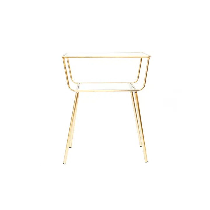 Housevitamin Bijzettafel Gouden Metaal/Glas - 49,5x35x60,5 cm