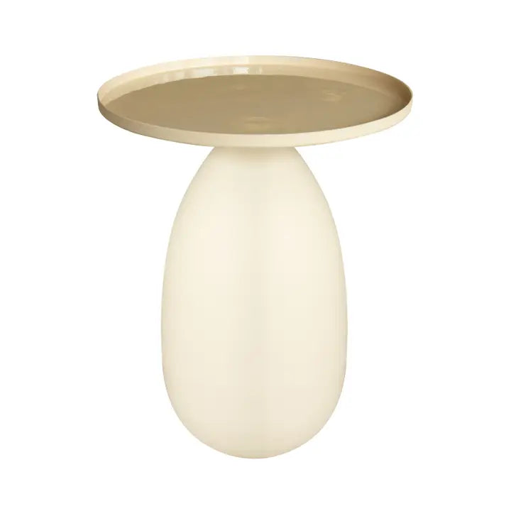 Ecru Metal and Ceramic Side Cabinet 40X40X51CM Volda