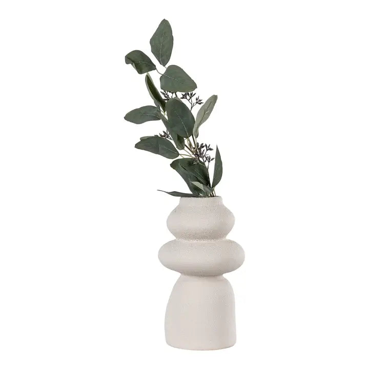 Vaas beige, rond, Ø14,5x26,5 cm