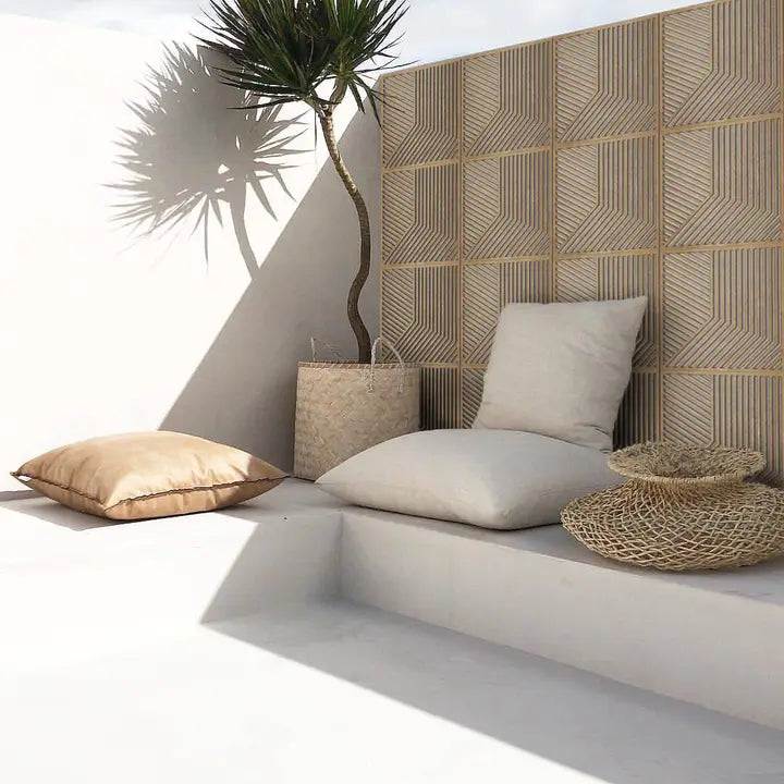 Holle houten panelen - Geometrische wanddecoratie - Decoratief paneel