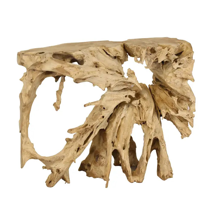 TEAKHOUTEN WORTELCONSOLE NATUURLIJKE VORM 100XH80CM GOBI