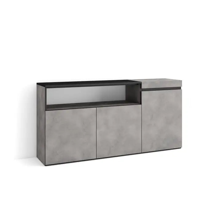 Dressoirs voor de woonkamer | Grote opbergcapaciteit | 150x75x35cm | 3 deuren | Kleerkast, schoenenrek | Moderne stijl | Cement