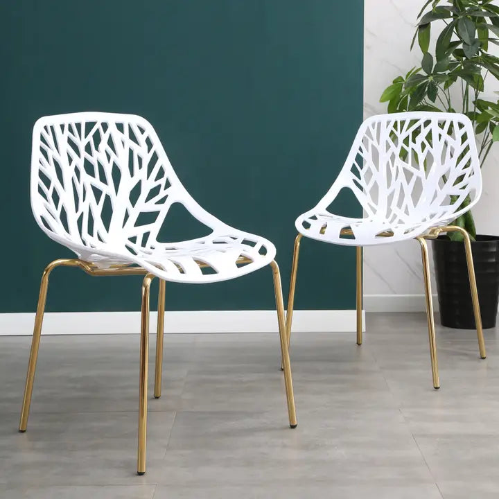 Modern Birch Sapling Style Dining Chairs Set of 4