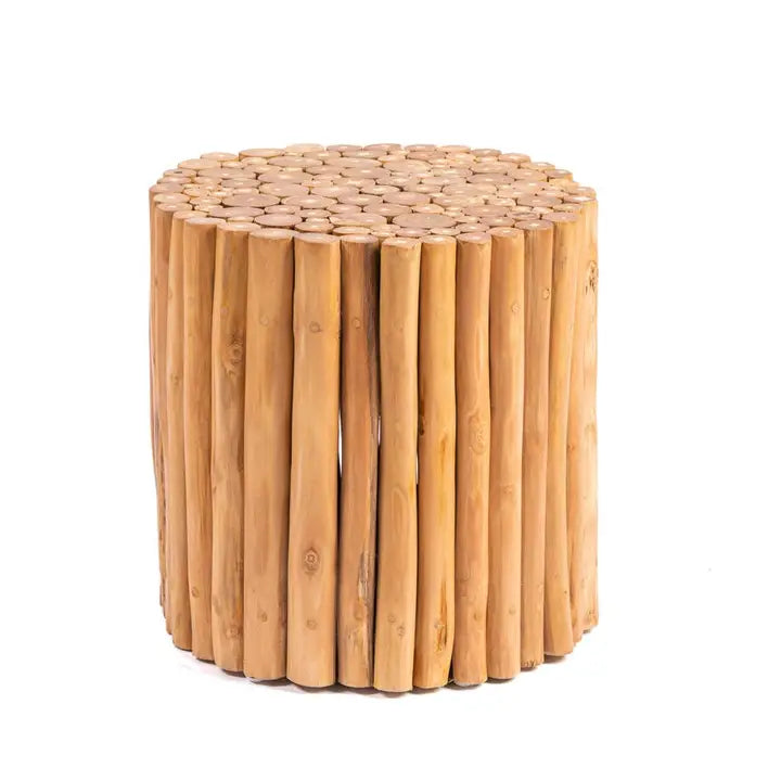 JATI - Ronde teakhouten bijzettafel