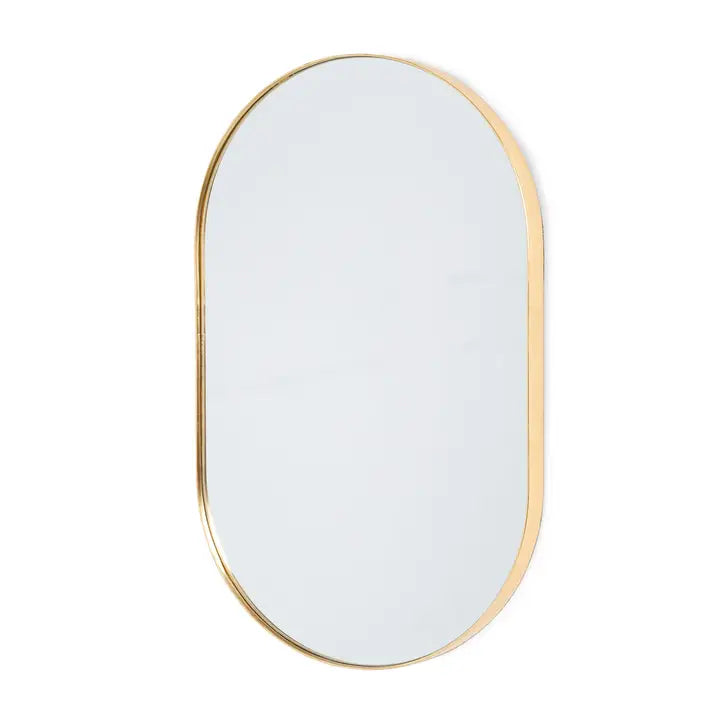 Golden Oval Mirror. 44X72Cm