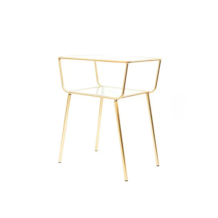 Housevitamin Bijzettafel Gouden Metaal/Glas - 49,5x35x60,5 cm