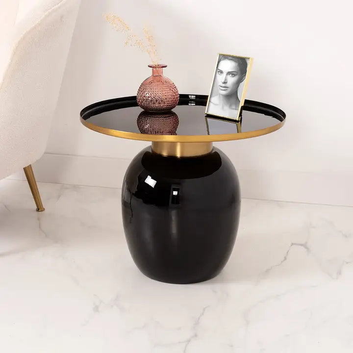 Side Table 50*50*42 cm. Gold Metal Base