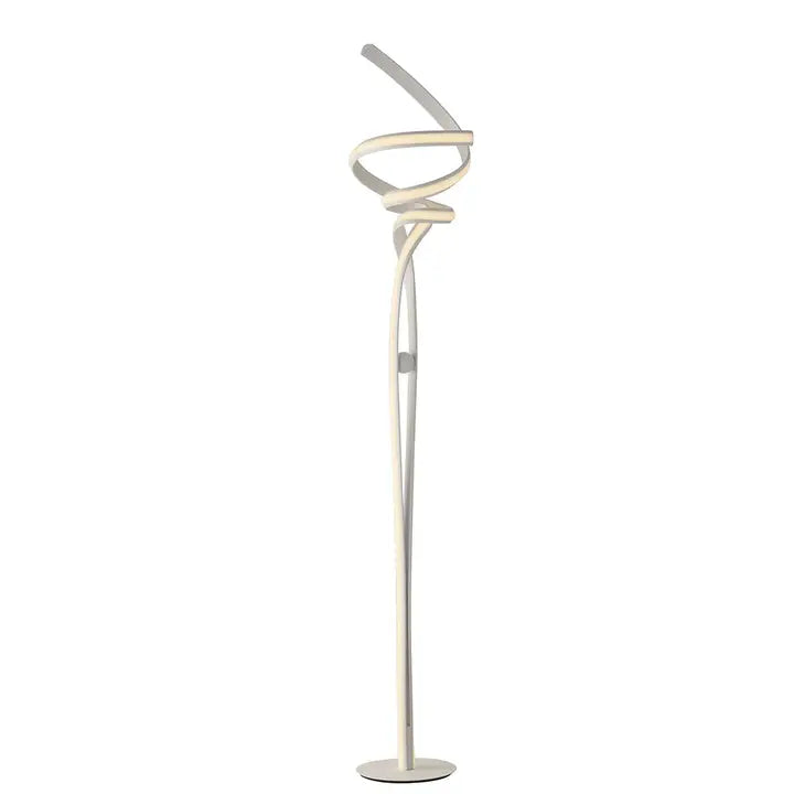 36W Mystral LED floor lamp in white embossed aluminum