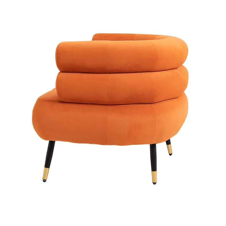 Fauteuil van rood fluweel met metalen poten 86x74x50 cm