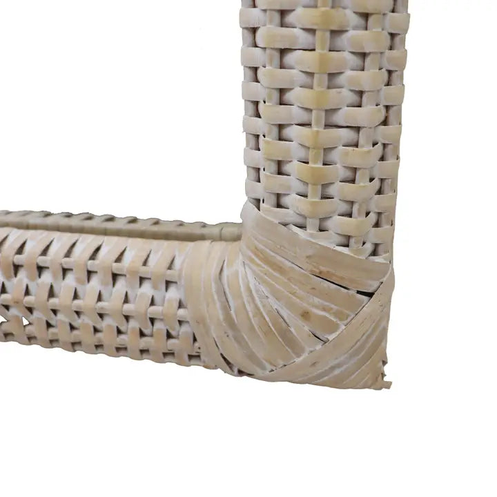 Arch Rattan Wall Mirror, Boho Full Length Mirror