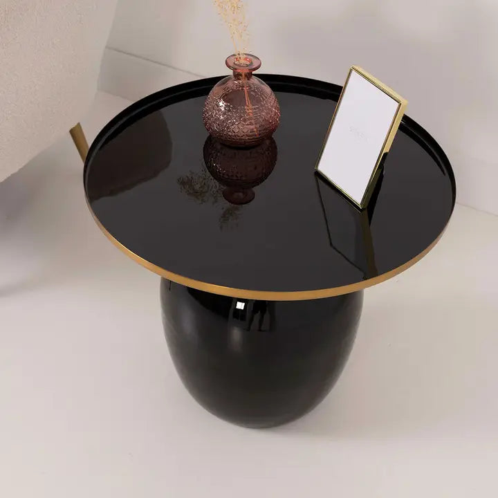 Side Table 50*50*42 cm. Gold Metal Base