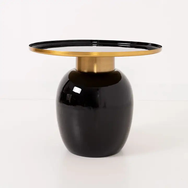Side Table 50*50*42 cm. Gold Metal Base