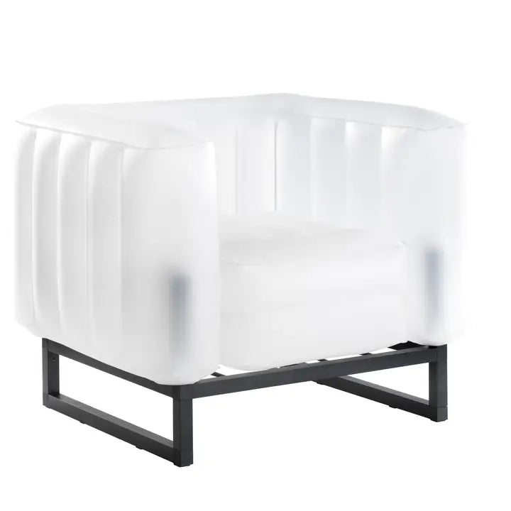 Bright White Aluminium and Tpu Design Armchair