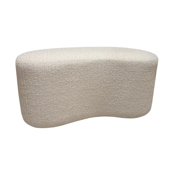 GEBOGEN BANK KRULLEND ECRU HOUTEN STRUCTUUR 101X56X47CM MALO