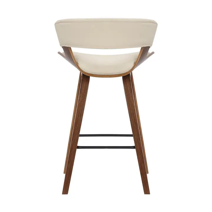 Vintiq moderne barkruk van hout en kunstleer van 60 cm hoog,