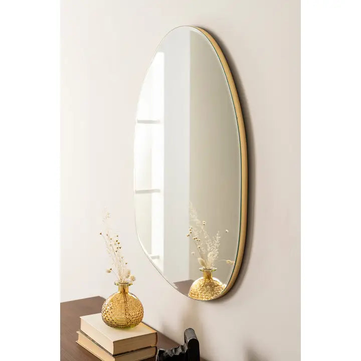 Dali Oval Mirror Golden Frame. 70*50 Cm