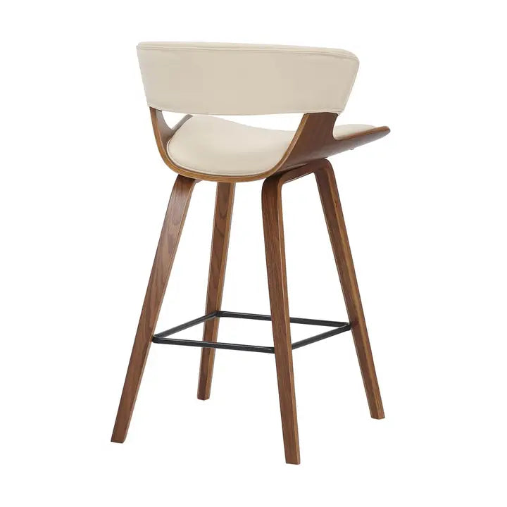 Vintiq moderne barkruk van hout en kunstleer van 60 cm hoog,