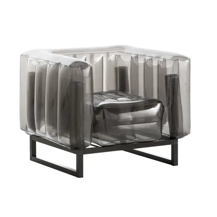 Crystal Black Aluminium and Tpu Design Armchair