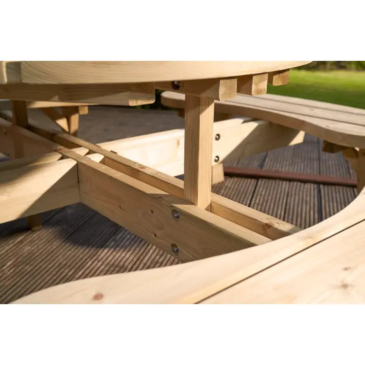 Ronde picknicktafel voor buiten - gemaakt van hoogwaardig hout