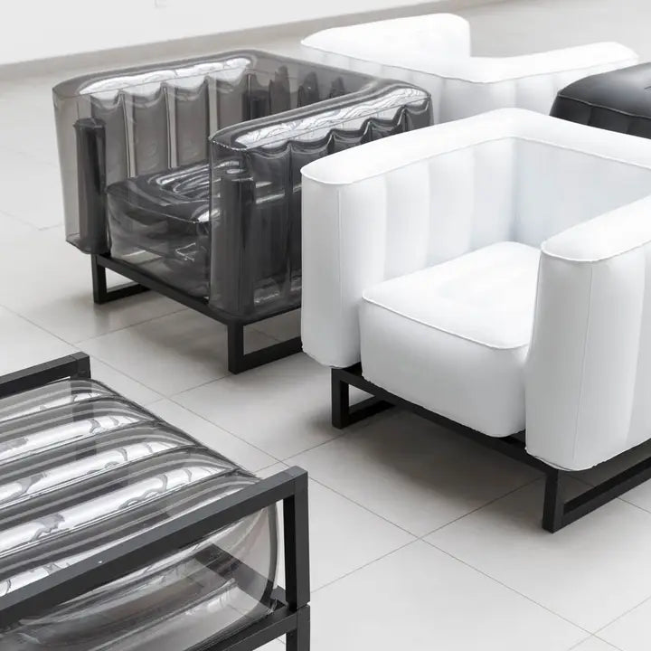 Crystal Black Aluminium and Tpu Design Armchair
