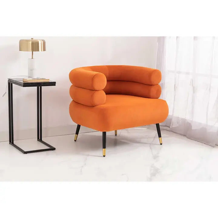 Fauteuil van rood fluweel met metalen poten 86x74x50 cm