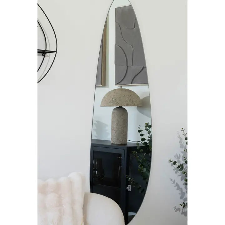 Astley - Table Lamp, Papier-Mâché, Stone Grey 150cm Cord