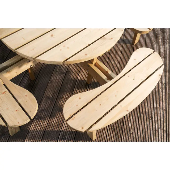 Ronde picknicktafel voor buiten - gemaakt van hoogwaardig hout