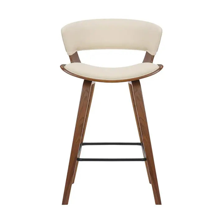 Vintiq moderne barkruk van hout en kunstleer van 60 cm hoog,