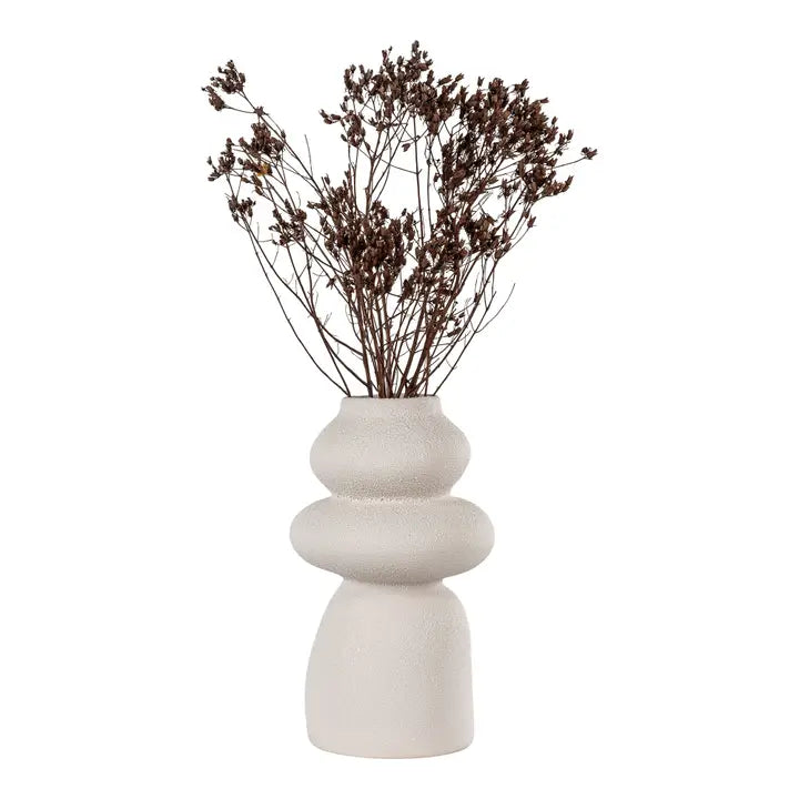 Vaas beige, rond, Ø14,5x26,5 cm