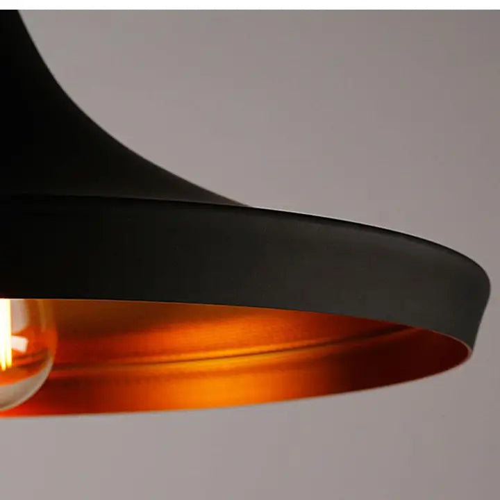 Vintage Golden Elegant Wide Ceiling Pendant Aluminum