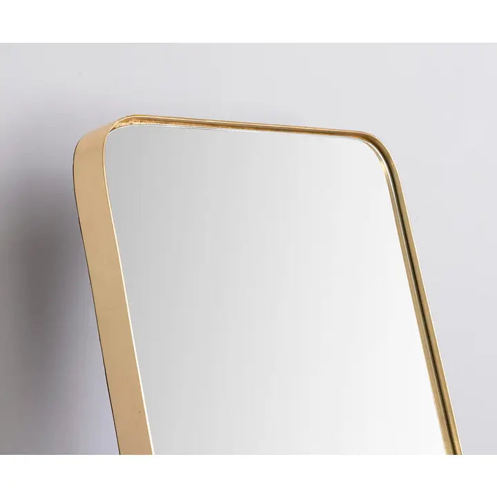 Round Edge Gold Floor Mirror. 50X150Cm