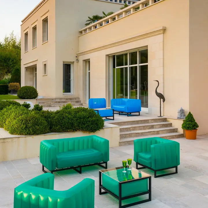 Bright Green Aluminum and Tpu Design Armchair
