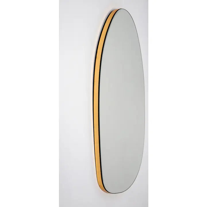 Dali Oval Mirror Golden Frame. 70*50 Cm