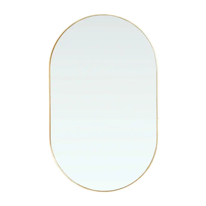 Golden Oval Mirror. 44X72Cm