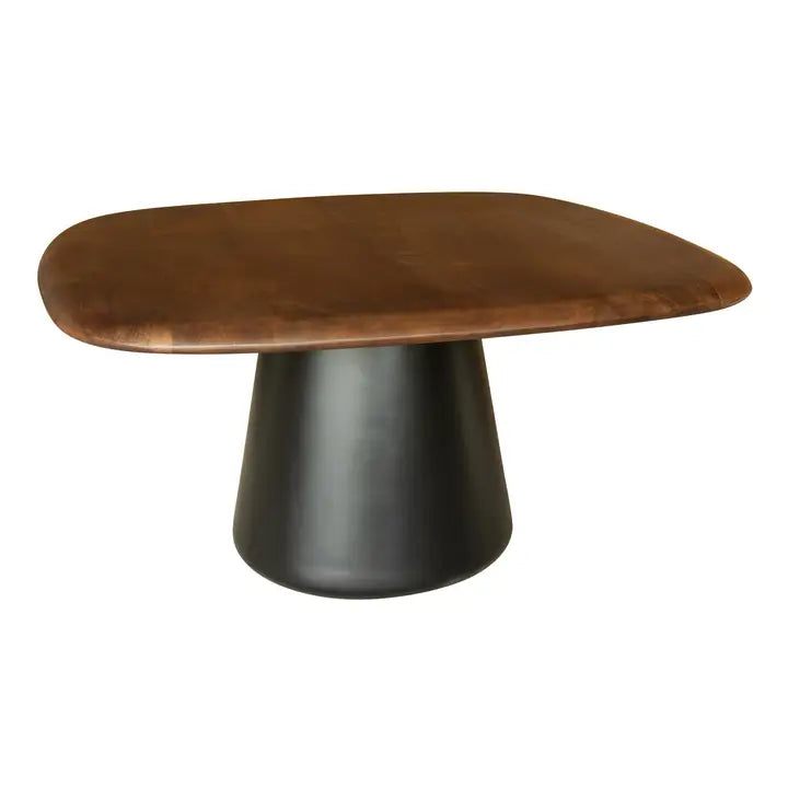 Coffee Table Mango Wood Black Metal Foot 80X80X43CM Solo