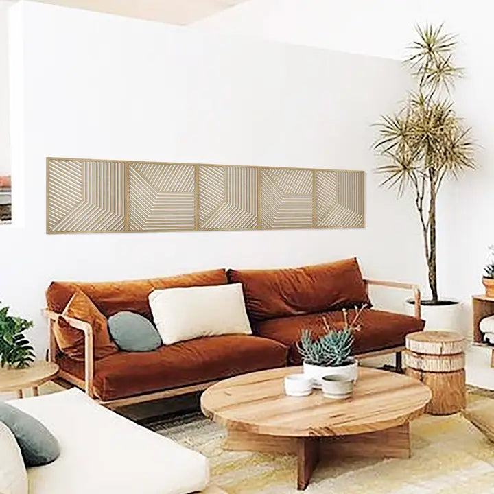 Holle houten panelen - Geometrische wanddecoratie - Decoratief paneel
