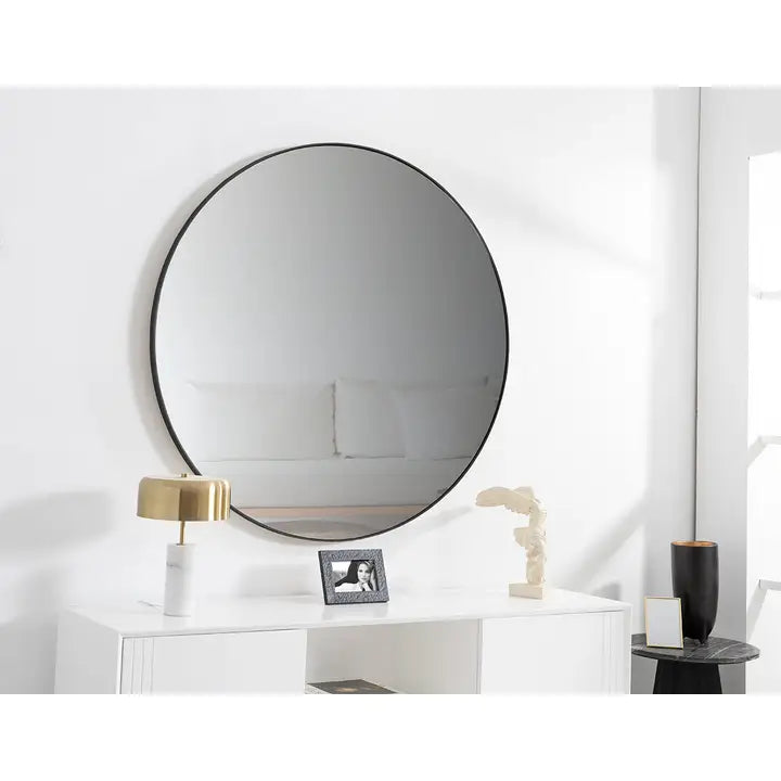 Round Mirror with A Diameter of 100 cm. Negro