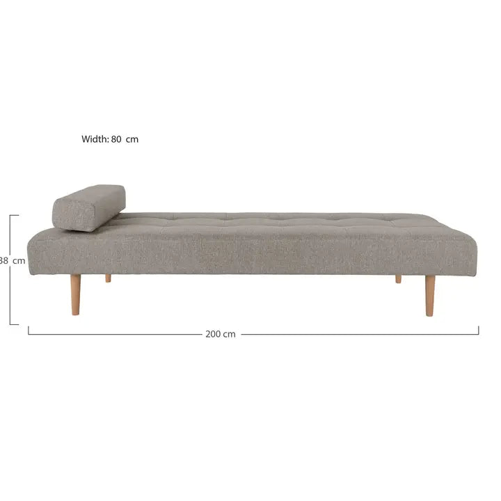 Capri Daybed - Daybed, steen met poten van natuurlijk hout, HN1030