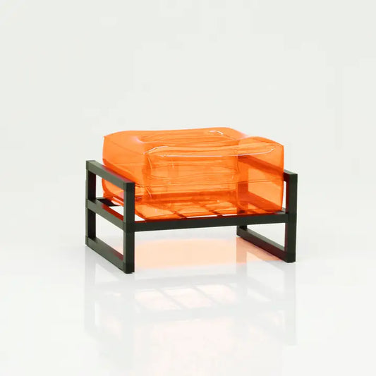 Orange Yomi Aluminum and Tpu Design Ottoman