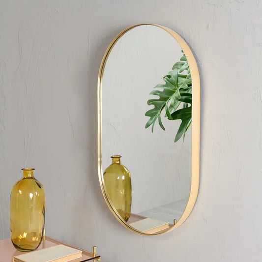 Oval Mirror Gold Frame 100X60X4Cm